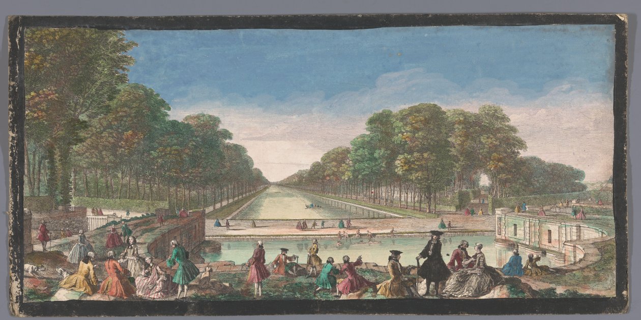 Vista do Grande Canal no jardim do Palais de Fontainebleau
Veüe du Canal, de Fontainebleau (título sobre o objecto) de Anonymous