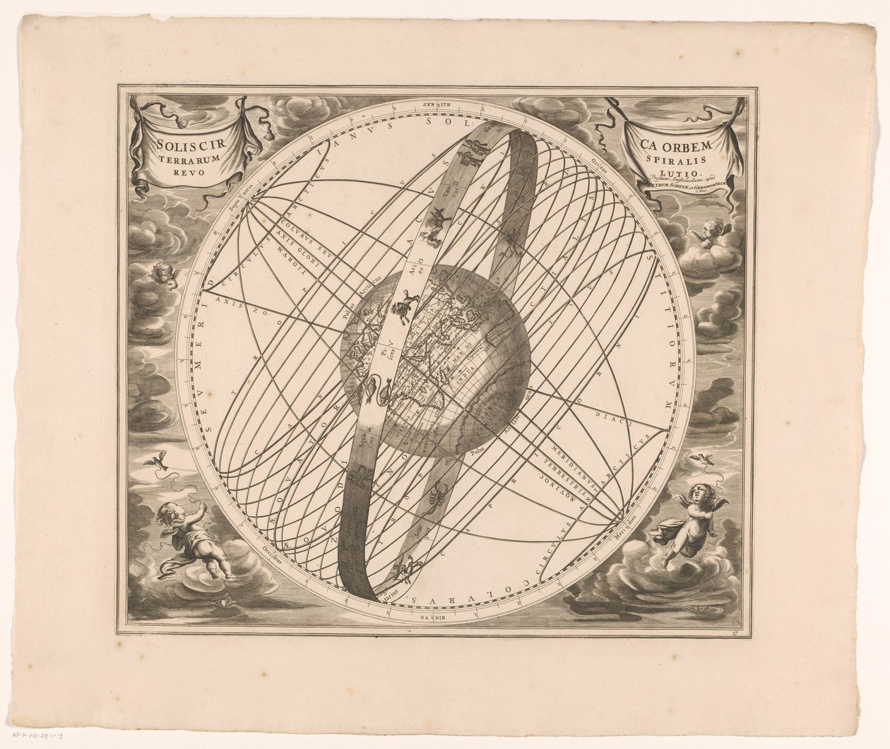 Mapa celestial da órbita do Sol em torno da Terra, de acordo com Ptolomeu
Solis circa orbem terrarum spirarum revolutio (título sobre o objecto) de Anonymous