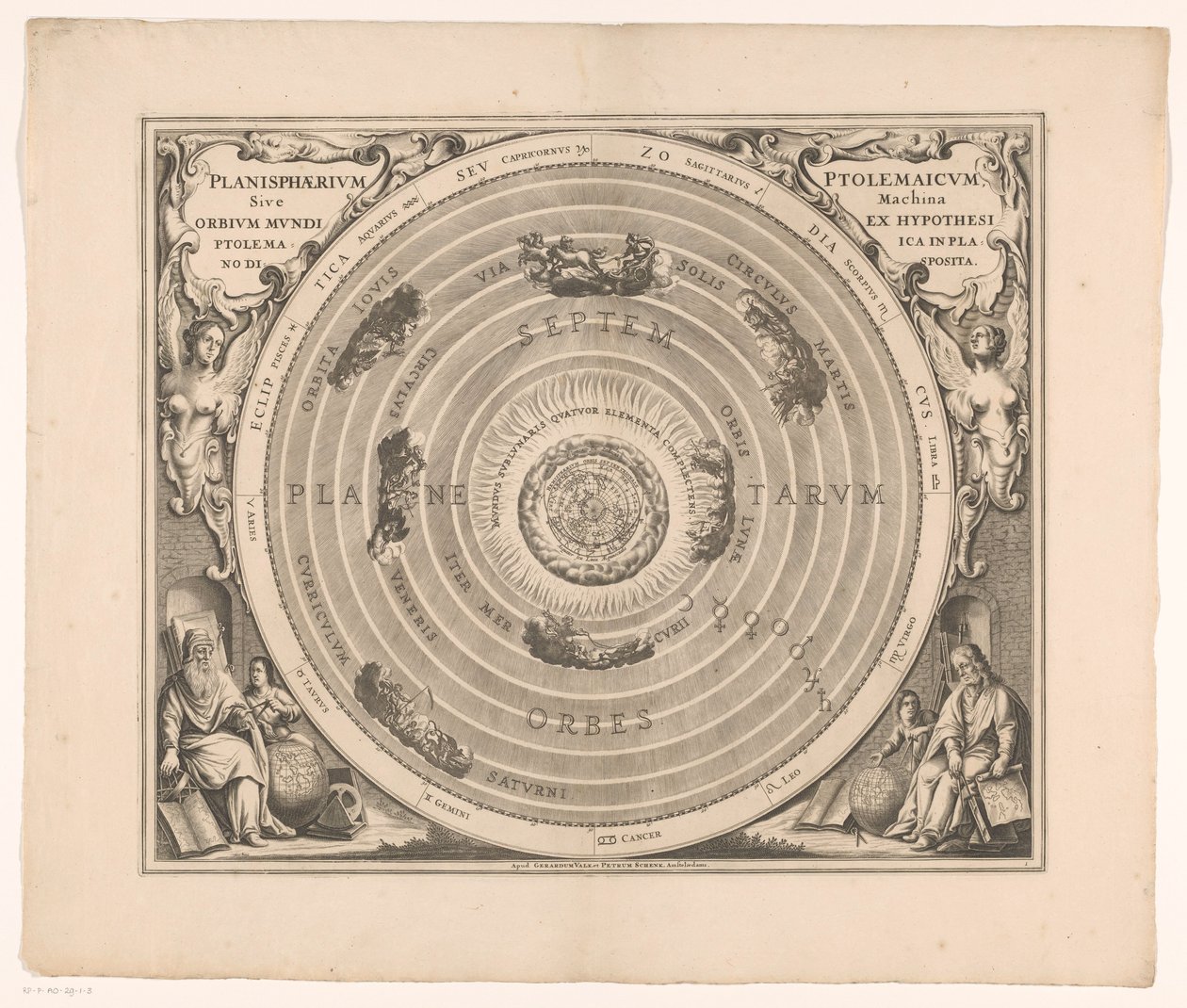 Hemelkaart de het stelsel de Ptolomeu O planisfério ptolomaico ou a máquina dos globos do mundo a partir da hipótese (...) (título no objeto) de Anonymous