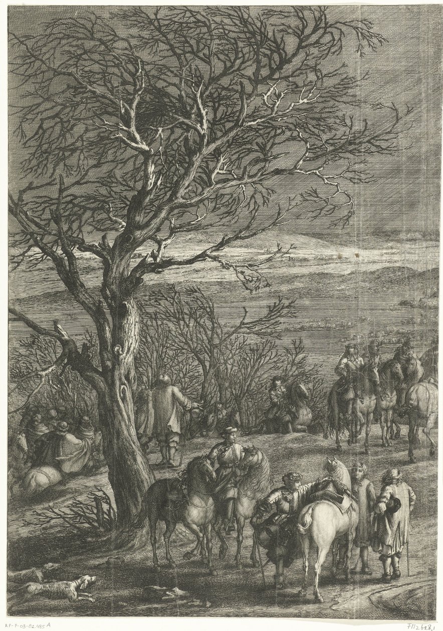 O exército francês antes de Yperen (página esquerda), 1678 de Anonymous