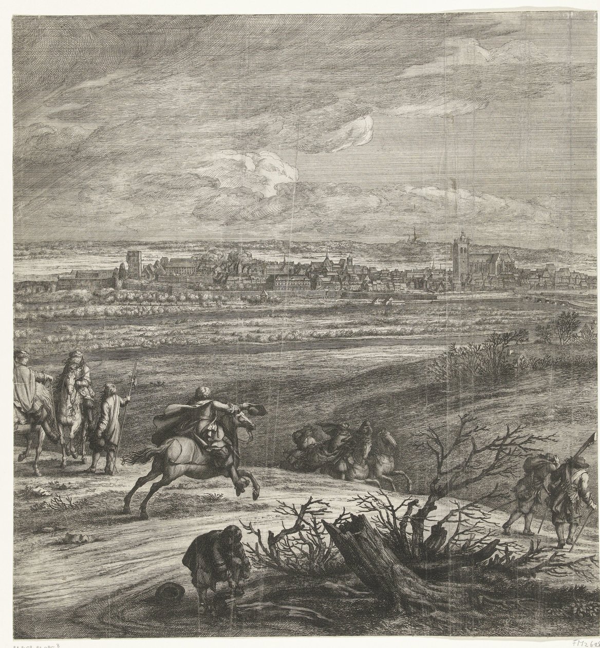 O exército francês em frente ao Yperen (folha do meio), 1678 de Anonymous