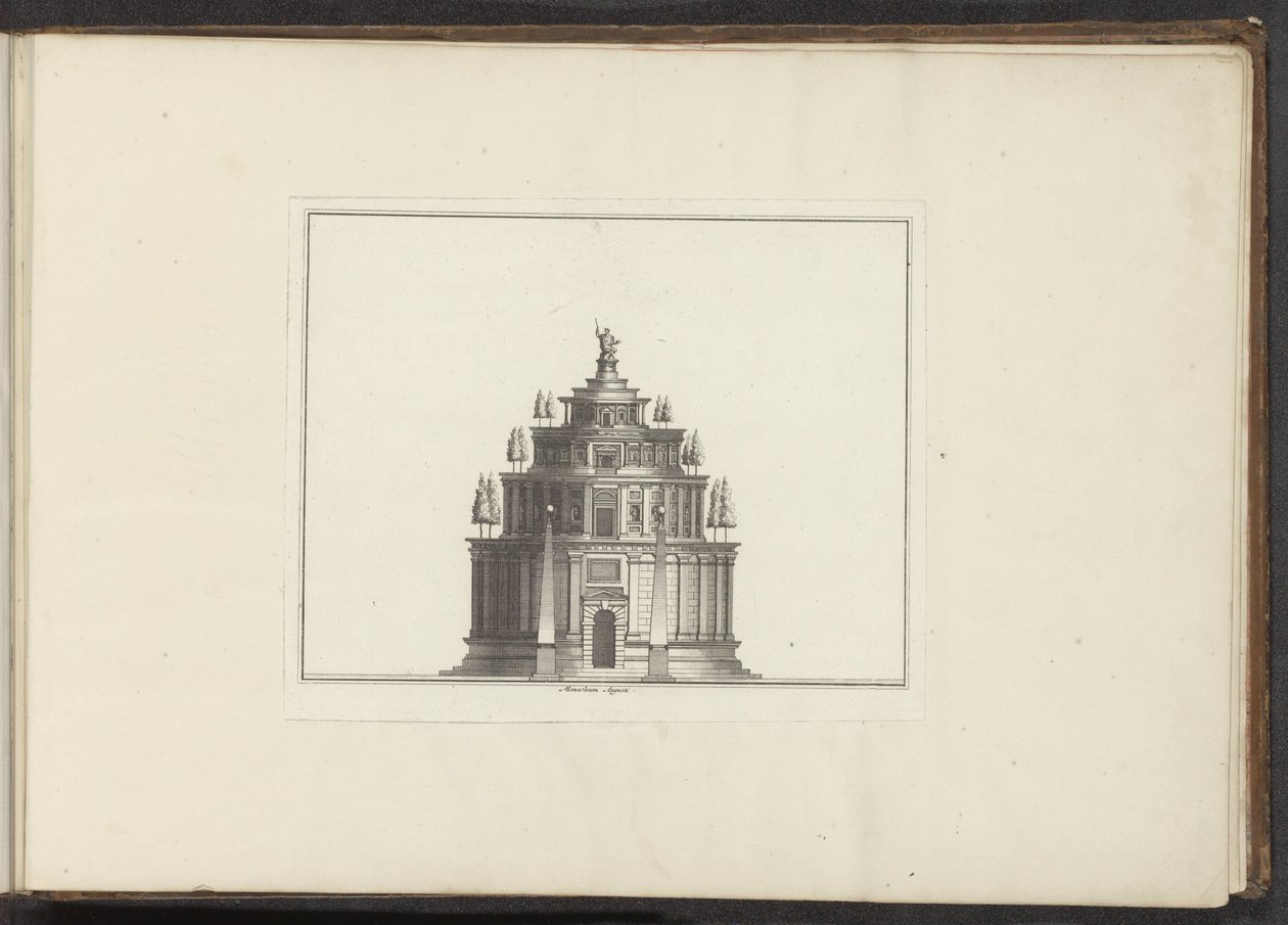 O Mausoléu de Augusto em Roma Mausoléu Augusti (título no objeto) Palácios e Monumentos em Veneza, Livorno, Nápoles e Roma (título da série) de Anonymous