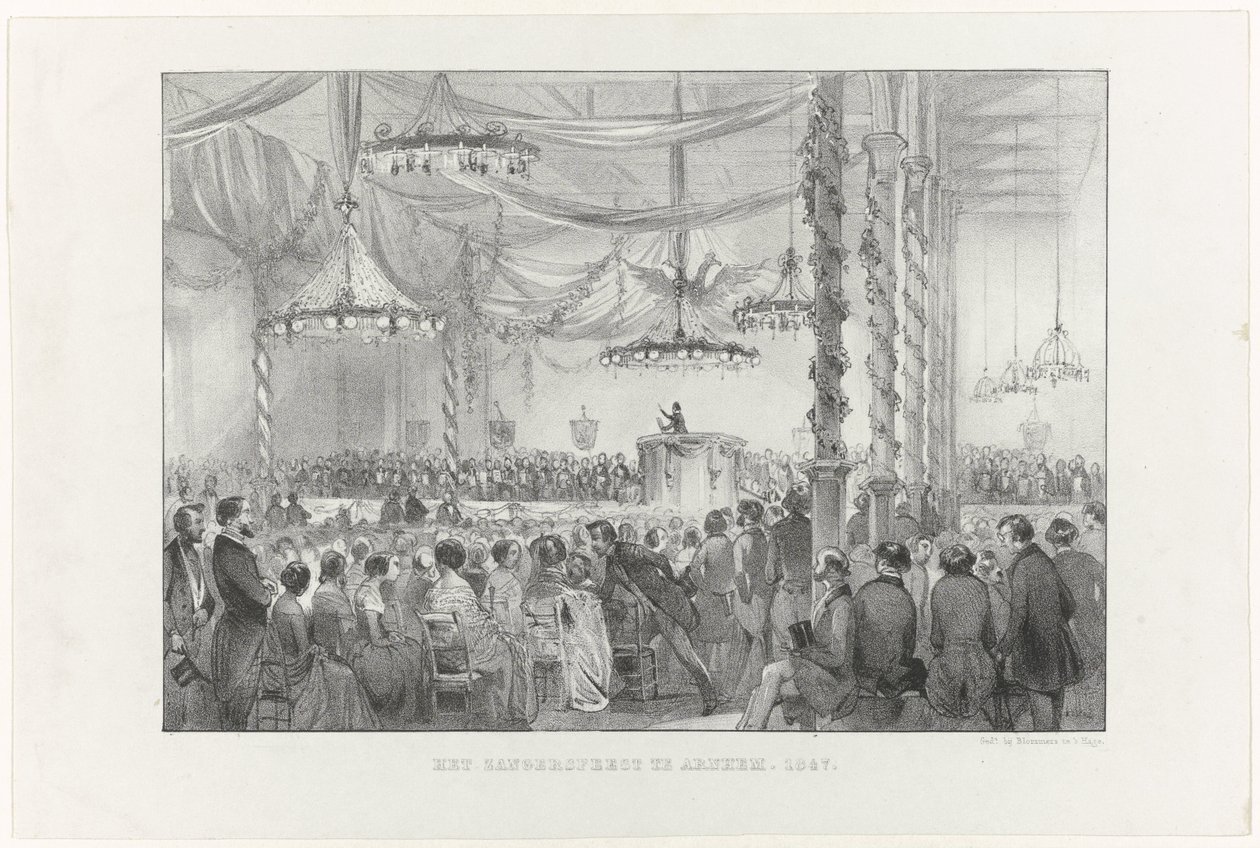 Het Zangersfeest te Arnhem, 1847 (título sobre o objecto) de Anonymous
