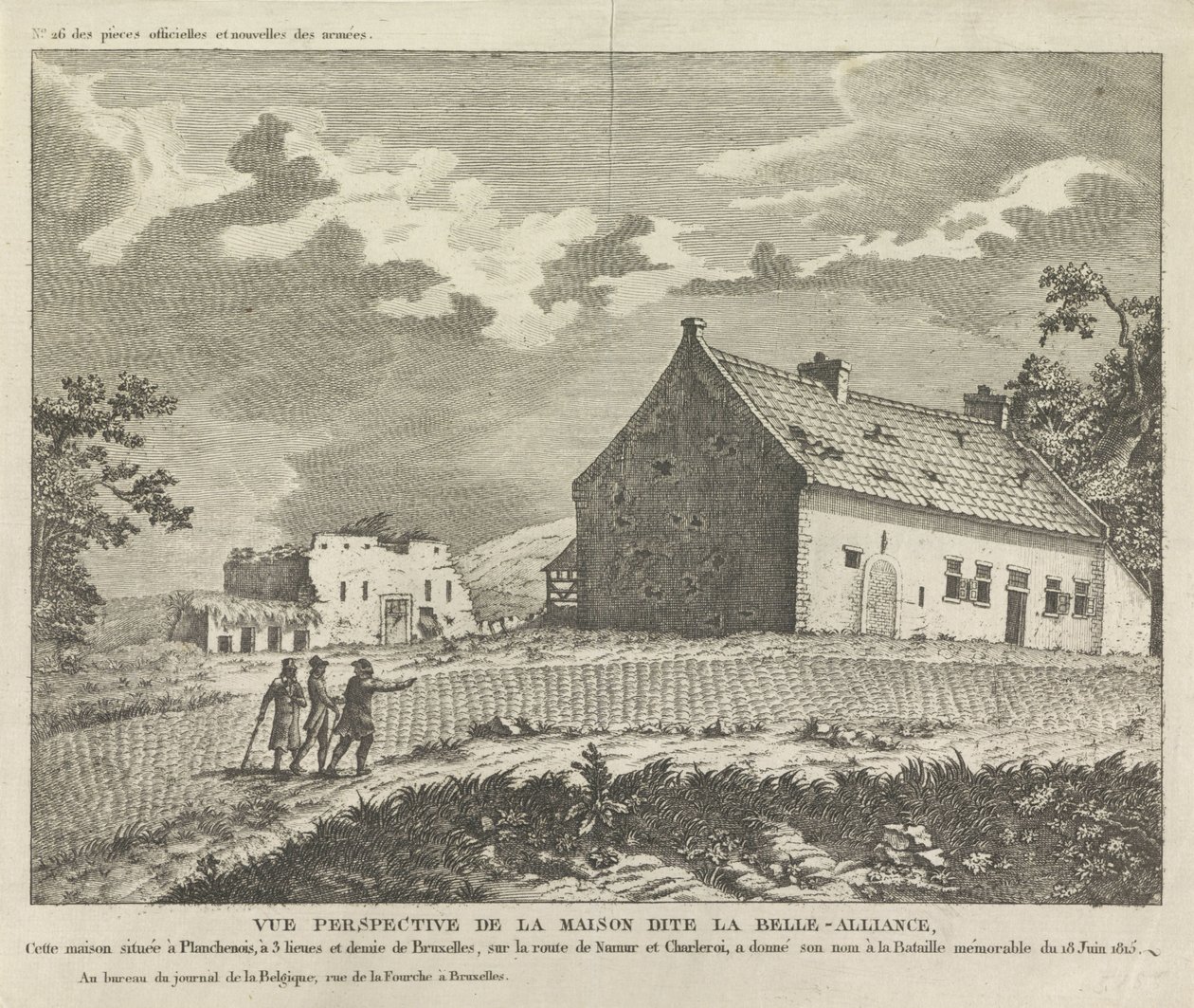 Casa da Aliança La Belle
Perspectiva da casa conhecida como La Belle Alliance, Esta casa localizada em Planchenois (...) (título sobre o objecto) de Anonymous
