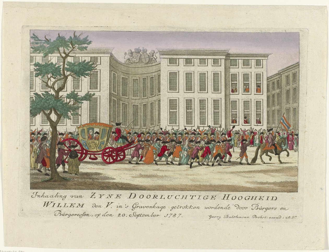Colecção do Príncipe de Orange, 1787
Inhalening van Zyne Doorluchtige Hoogheid Willem den V. in 