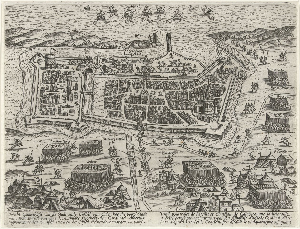 Captura de Calais pelo arquiduque Albrecht, 1596 de Anonymous
