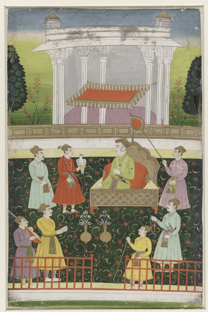 Jahangir sentado em um trono de Anonymous