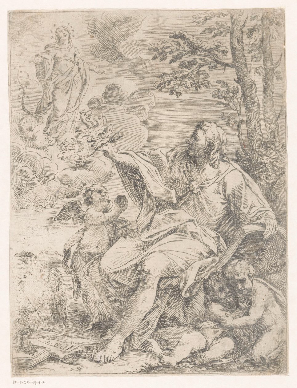 João Evangelista em Patmos de Anonymous
