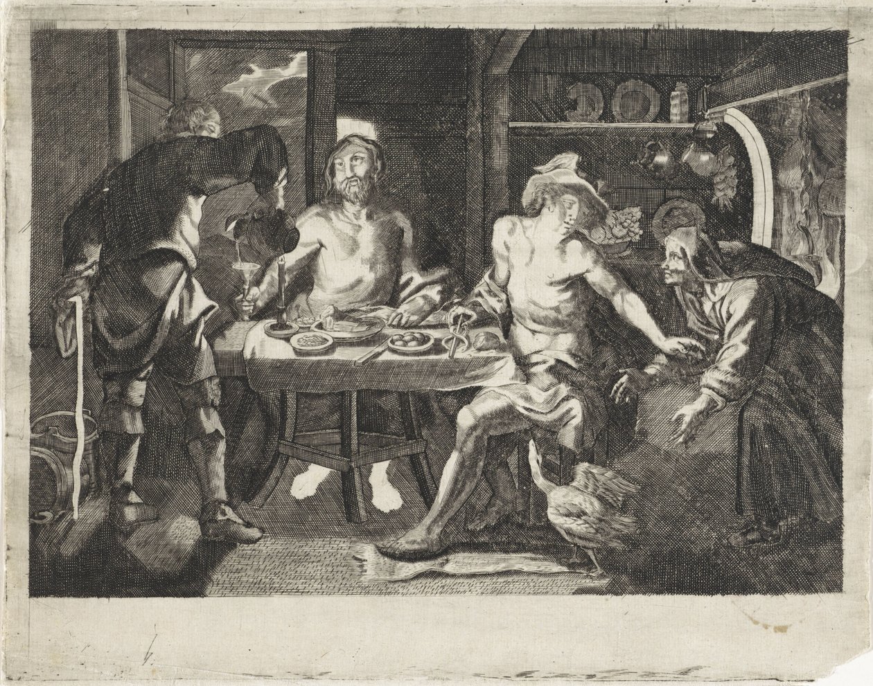Júpiter e Mercúrio na casa de Philemon e Baucis de Anonymous