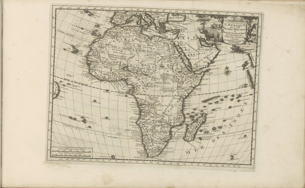 Kaart van África África, de acordo com as novas observações de Messieurs de l