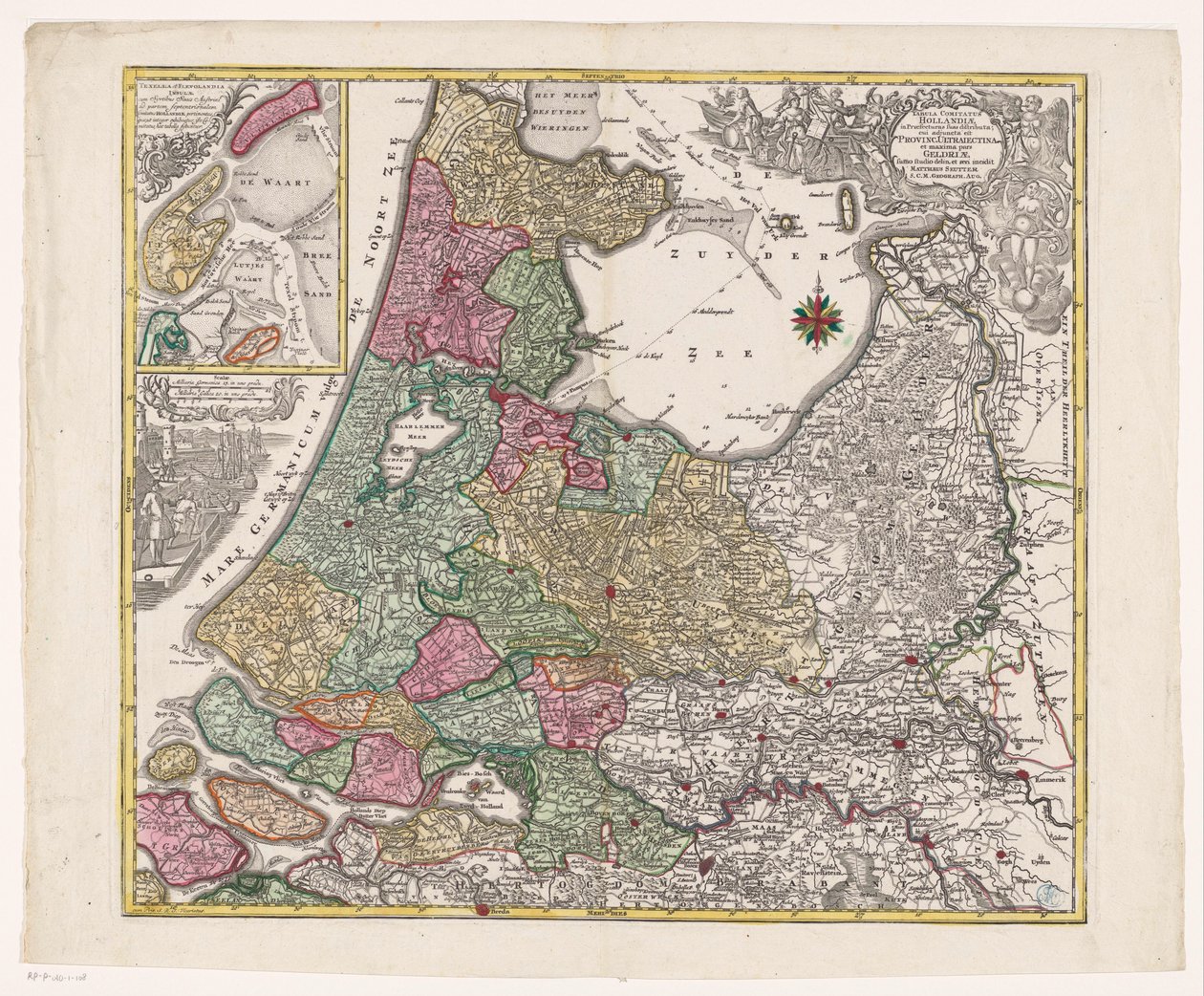 Mapa da Holanda, Utrecht e parte de Gelderland
Tabula comitatus Hollandiae in praefecturae suas distributa (...) (título sobre o objecto) de Anonymous