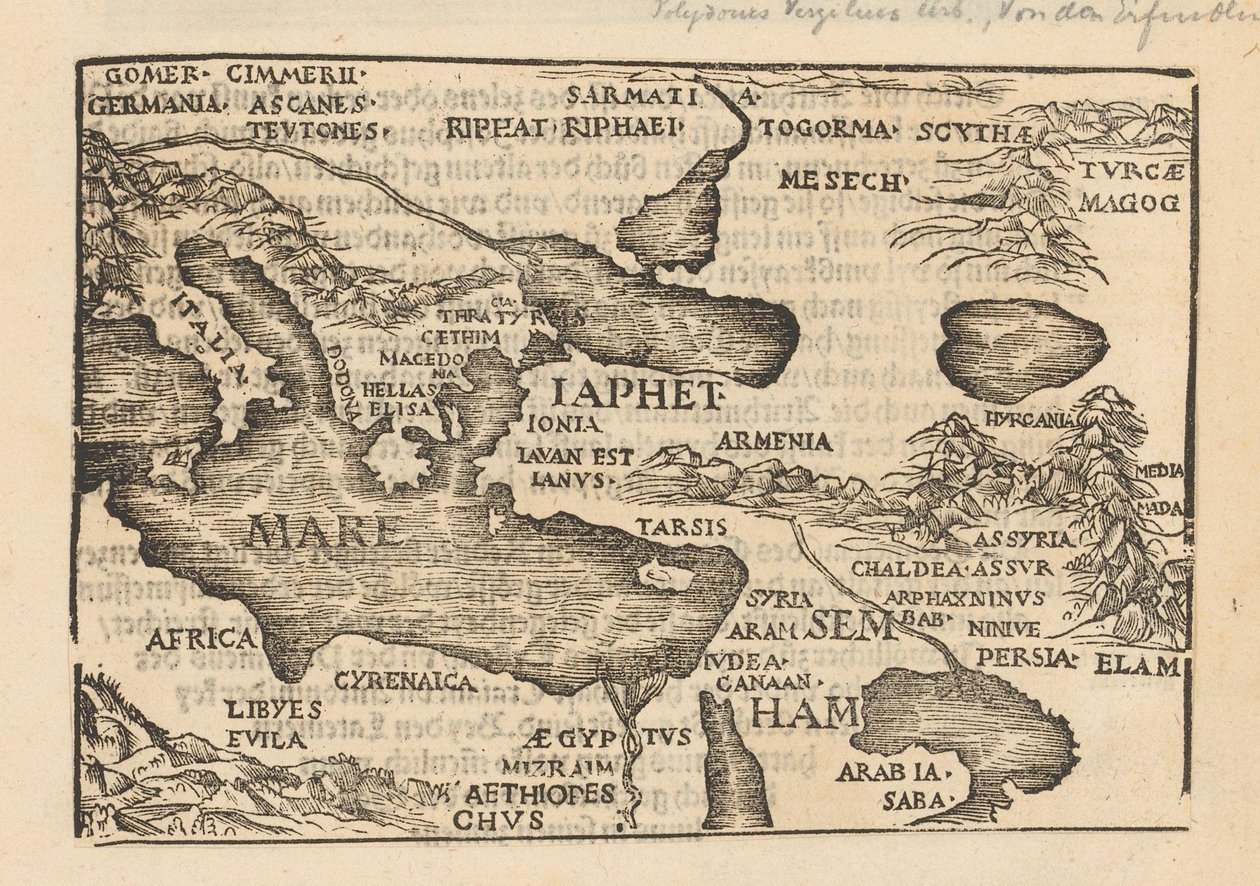 Mapa de parte da costa mediterrânea e do Império Persa de Anonymous