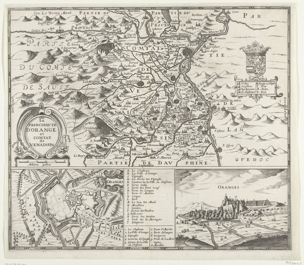 Mapa do Principado de Orange, 1639 La Principaute d