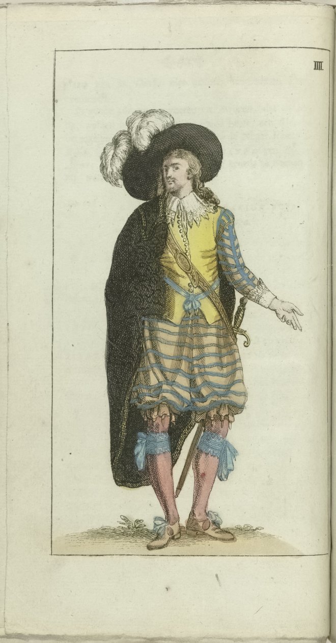 Armário da moda e do gosto 1791, pl. IIII: Um Petit maitre da primeira metade de 1600 de Anonymous