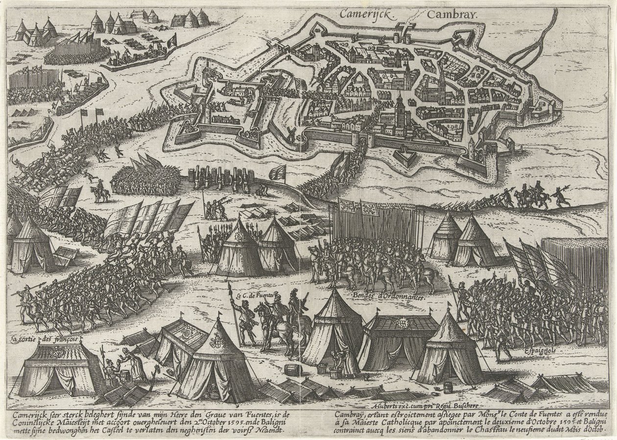 Cambrai sitiada e tomada por Fuentes, 1595 de Anonymous