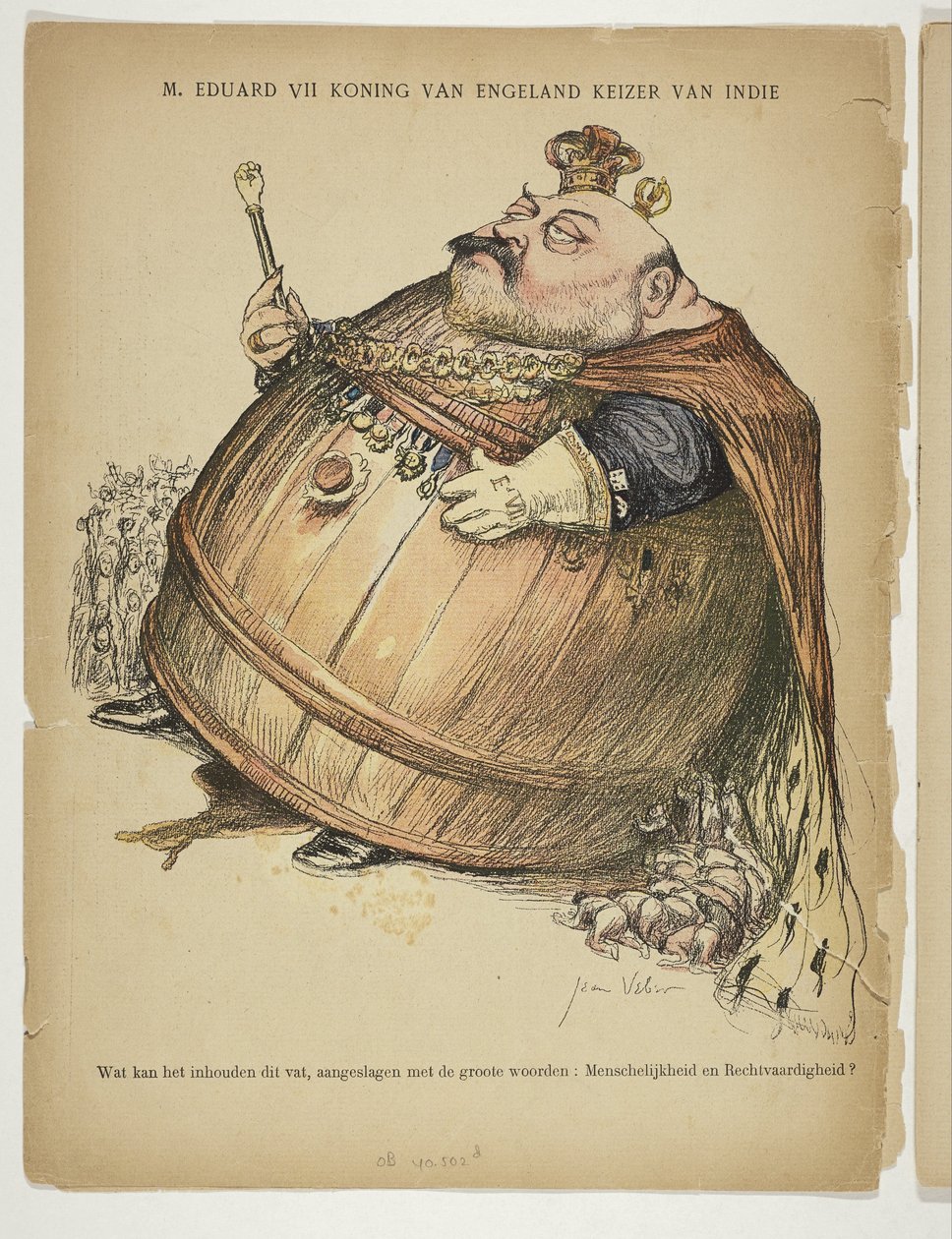 Caricatura de Eduardo VII (Rei do Reino Unido) M. Eduard VII Rei da Inglaterra Imperador das Índias (título no objeto) de Anonymous