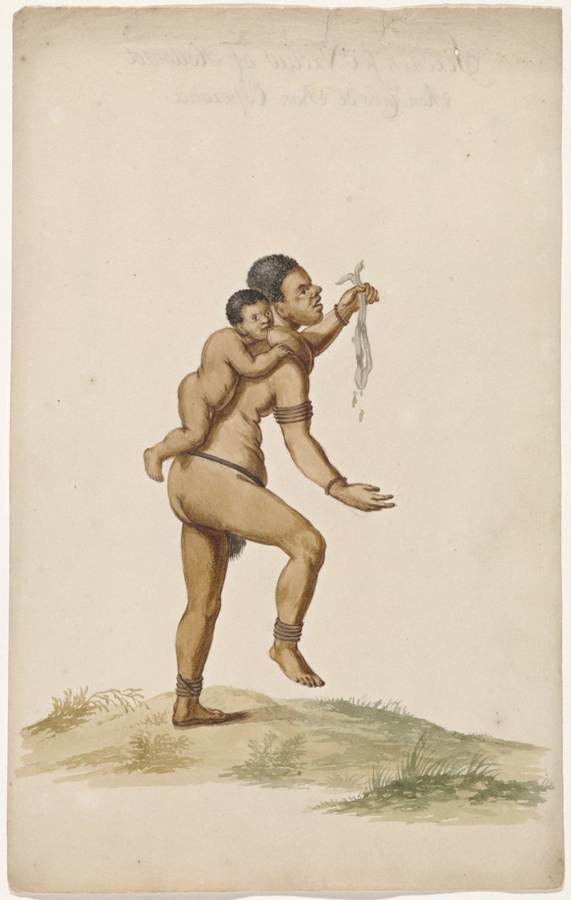 Khoikhoi mulher com bebé de Anonymous