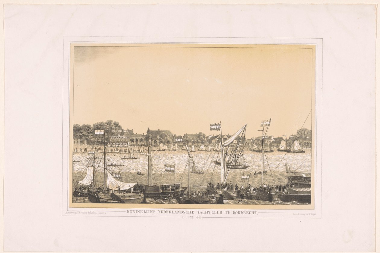 Koninklijke Nederlandsche Yachtclub em Dordrecht, 10 de junho de 1848 (título no objeto) de Anonymous
