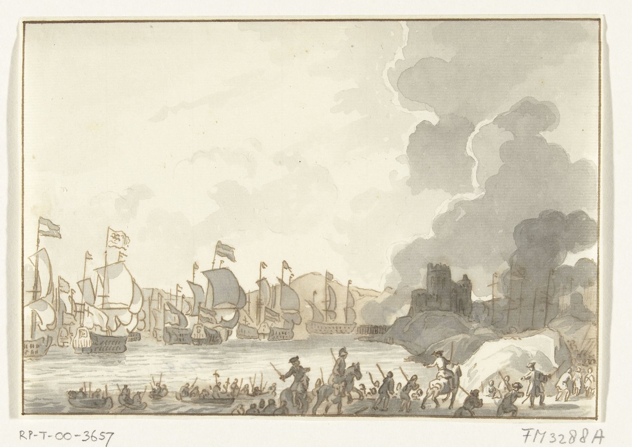 Desembarque das frotas inglesa e holandesa em Cádiz, 1702 de Anonymous