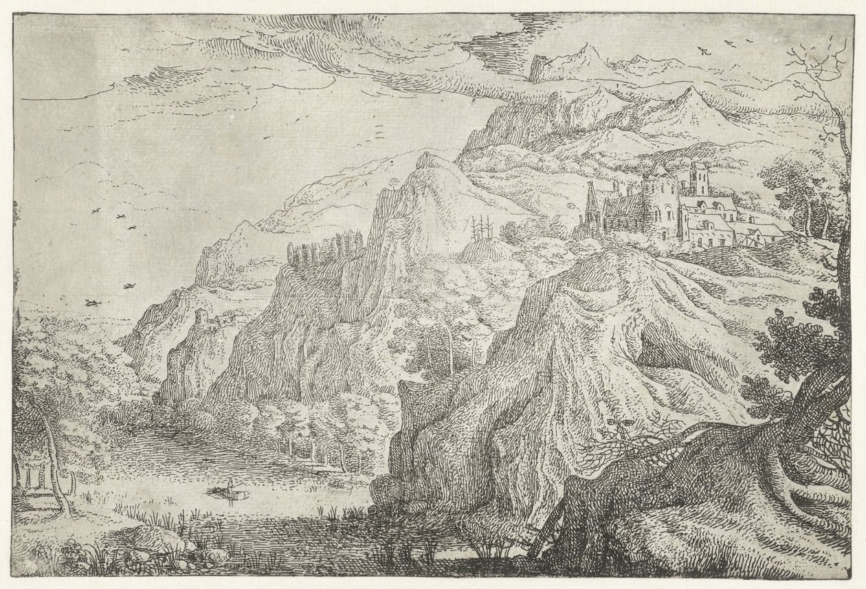 Paisagem com castelo e rio
Sete paisagens (título da série) de Anonymous