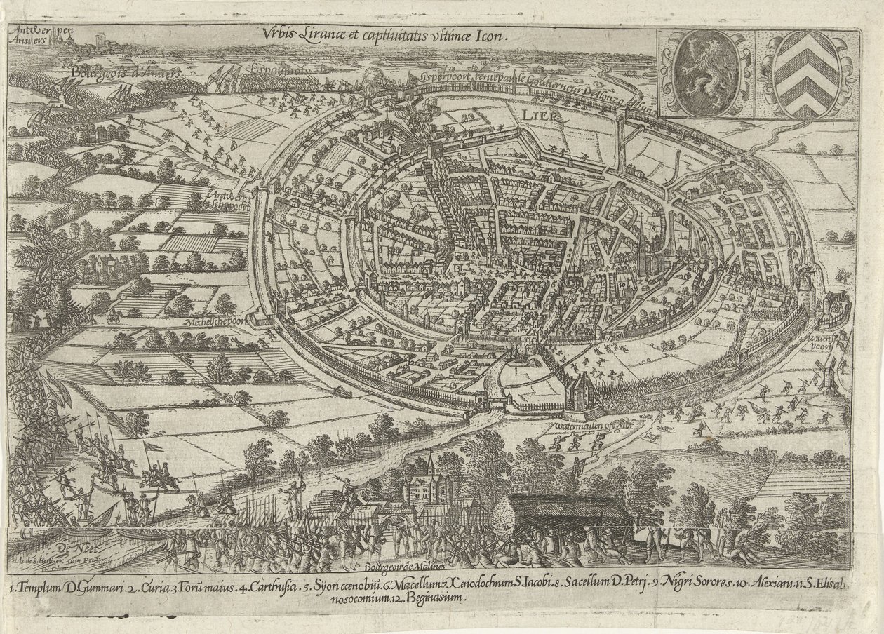 Nível tomado e abandonado pelo exército do Estado, 1595
Urbis Liranae et captivitatis ultimae Icon (título sobre o objecto) de Anonymous
