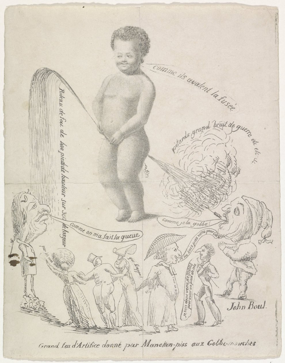 Manneken Pis fornece fogo-de-artifício, 1820
Grand feu d