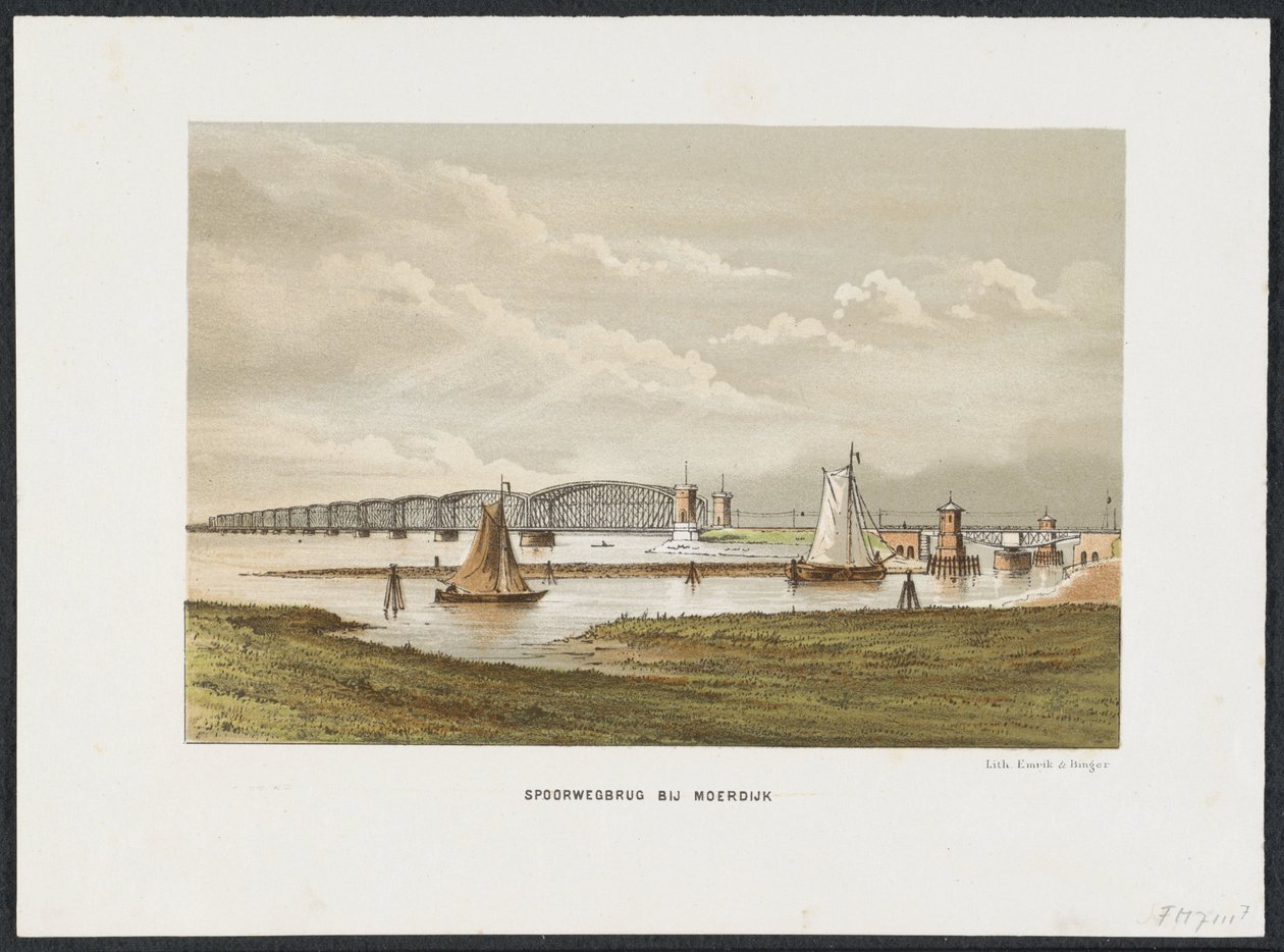 Ponte de Moerdijk, 1871
Ponte ferroviária perto de Moerdijk (título sobre o objecto)
As principais pontes ferroviárias nos Países Baixos (título da série) de Anonymous