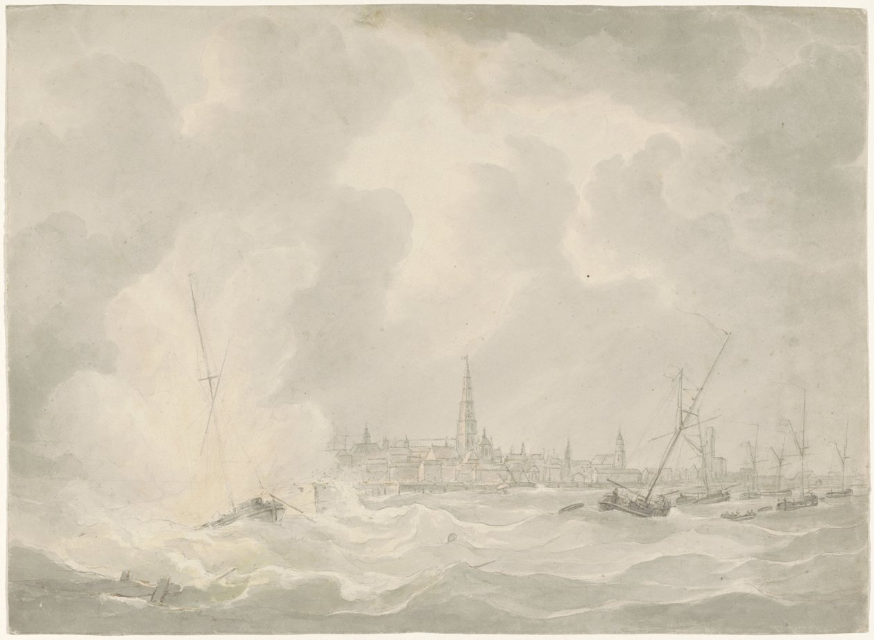 Explosão do barco de Jan van Speijk, 1831 de Anonymous