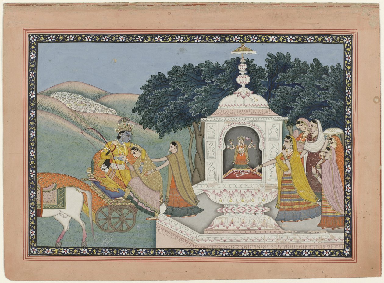 Sequestro de Rukmini por Krishna de Anonymous