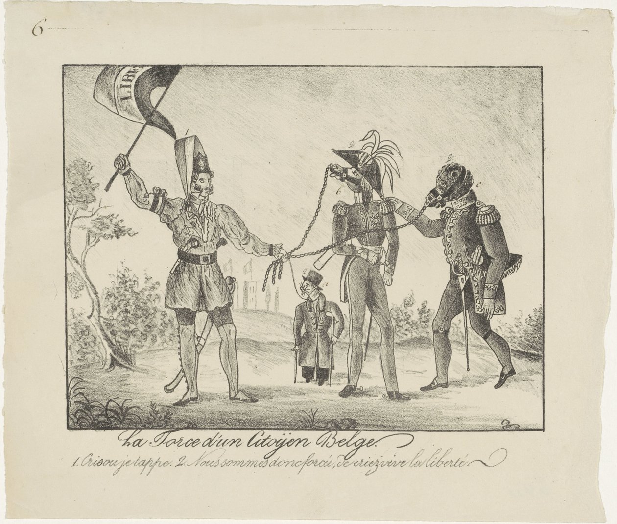 Rebelde belga mantém os holandeses acorrentados, 1830
La force d