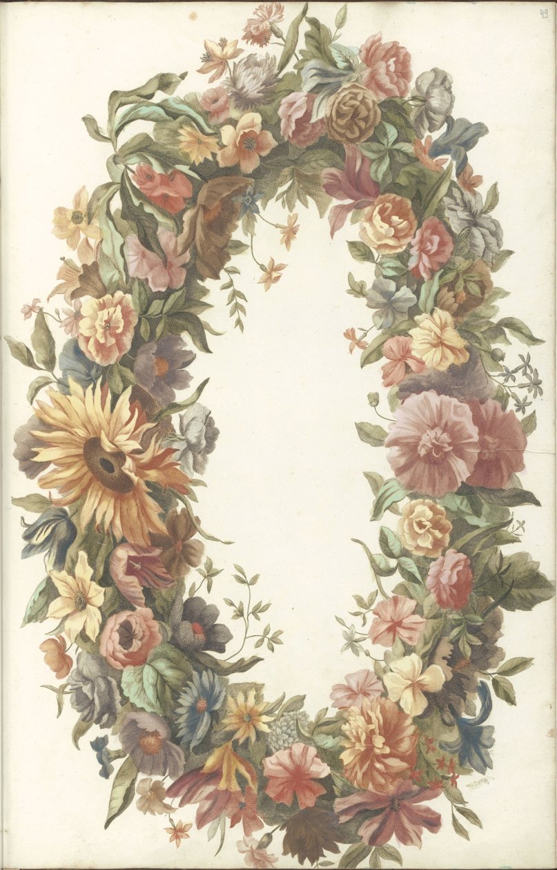 coroa de flores oval de Anonymous