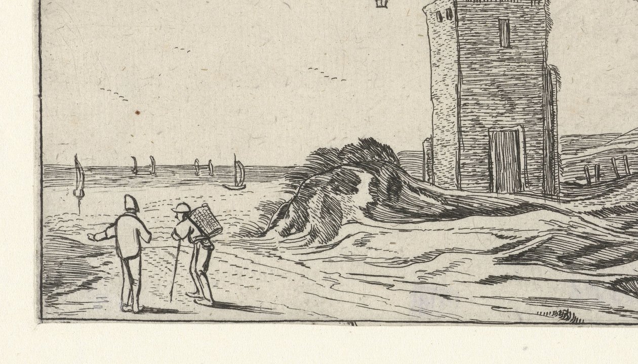 Caminho ao longo de um farol perto da praia
Landscapes after Esaias van de Velde (título da série) de Anonymous