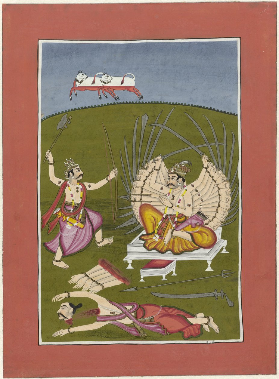 Parasurama (encarnação de Vishnu como Rama-com-um-machado) Avatares de Vishnu (título da série) de Anonymous