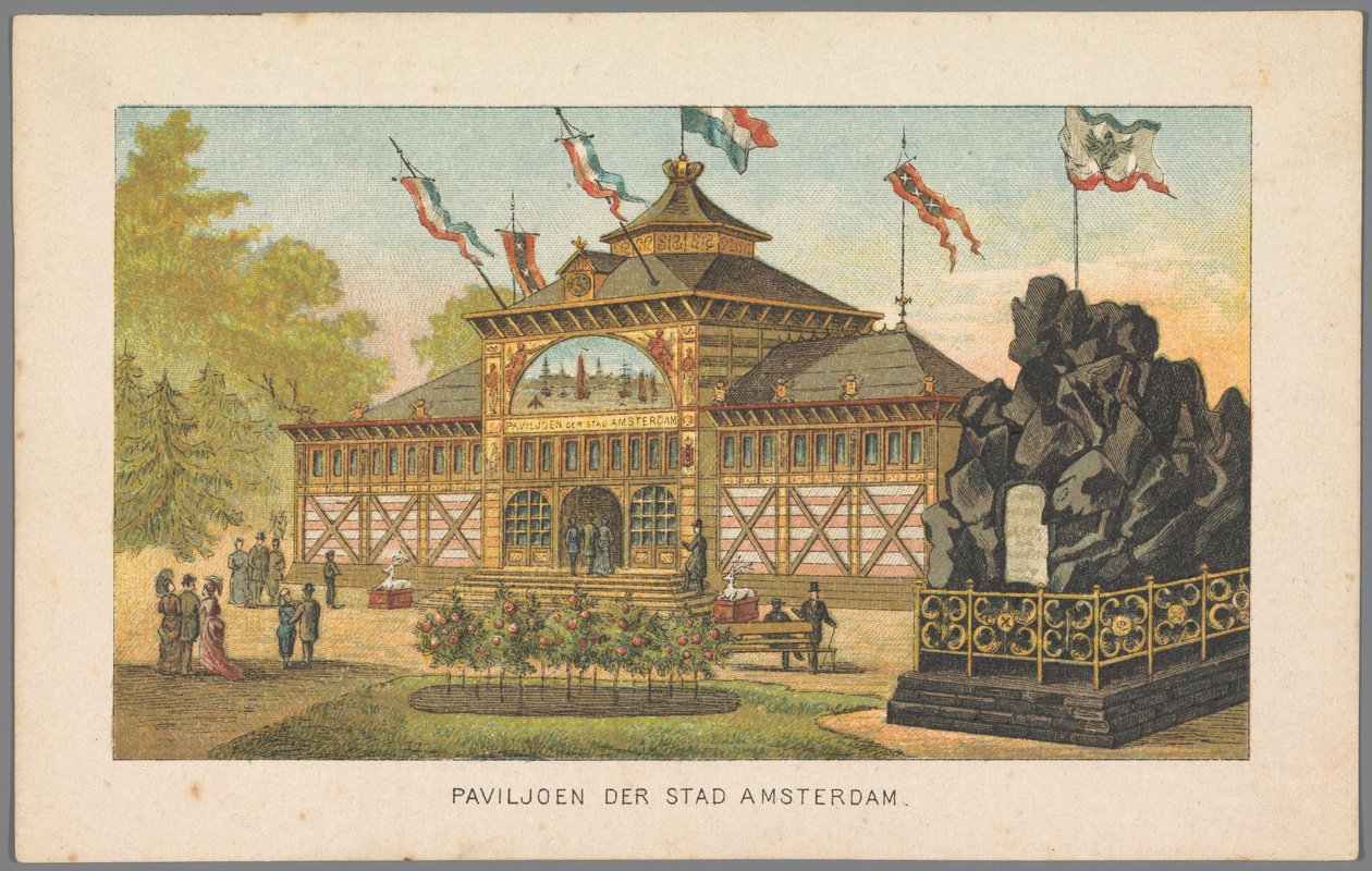 Pavilhão da cidade de Amesterdão na Feira Mundial em Amesterdão, 1883
Pavilhão da cidade de Amesterdão (título sobre o objecto)
Memória de Amesterdão em 1883 (título da série sobre o objecto) de Anonymous