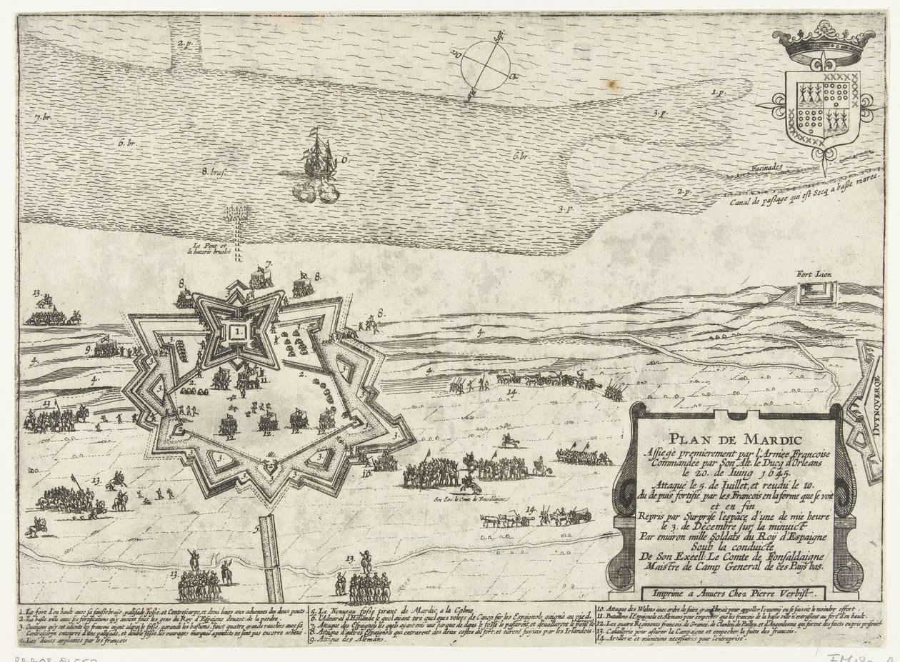 Mapa de Fort Mardic, 1645
Plan de Mardic (título sobre o objecto) de Anonymous
