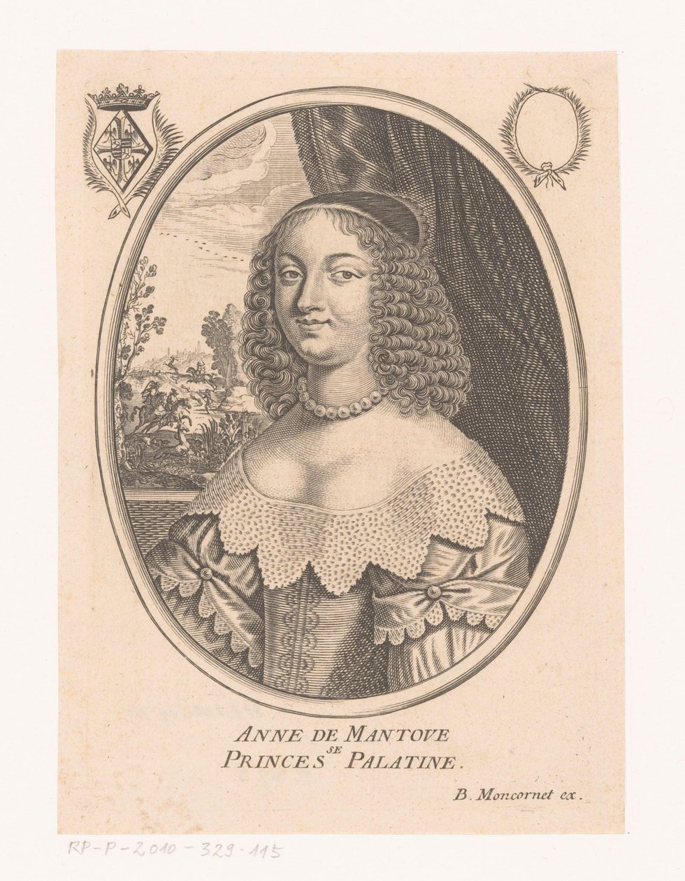 Portret van Anne Gonzaga
Ana de Mântua, Princesa Palatina (título sobre o objecto) de Anonymous