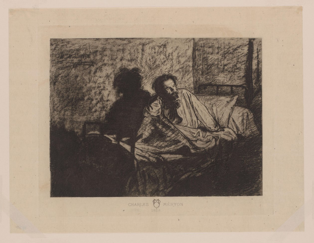 Retrato de Charles Meryon sentado na cama
Charles Méryon 1858 (título sobre o objecto) de Anonymous