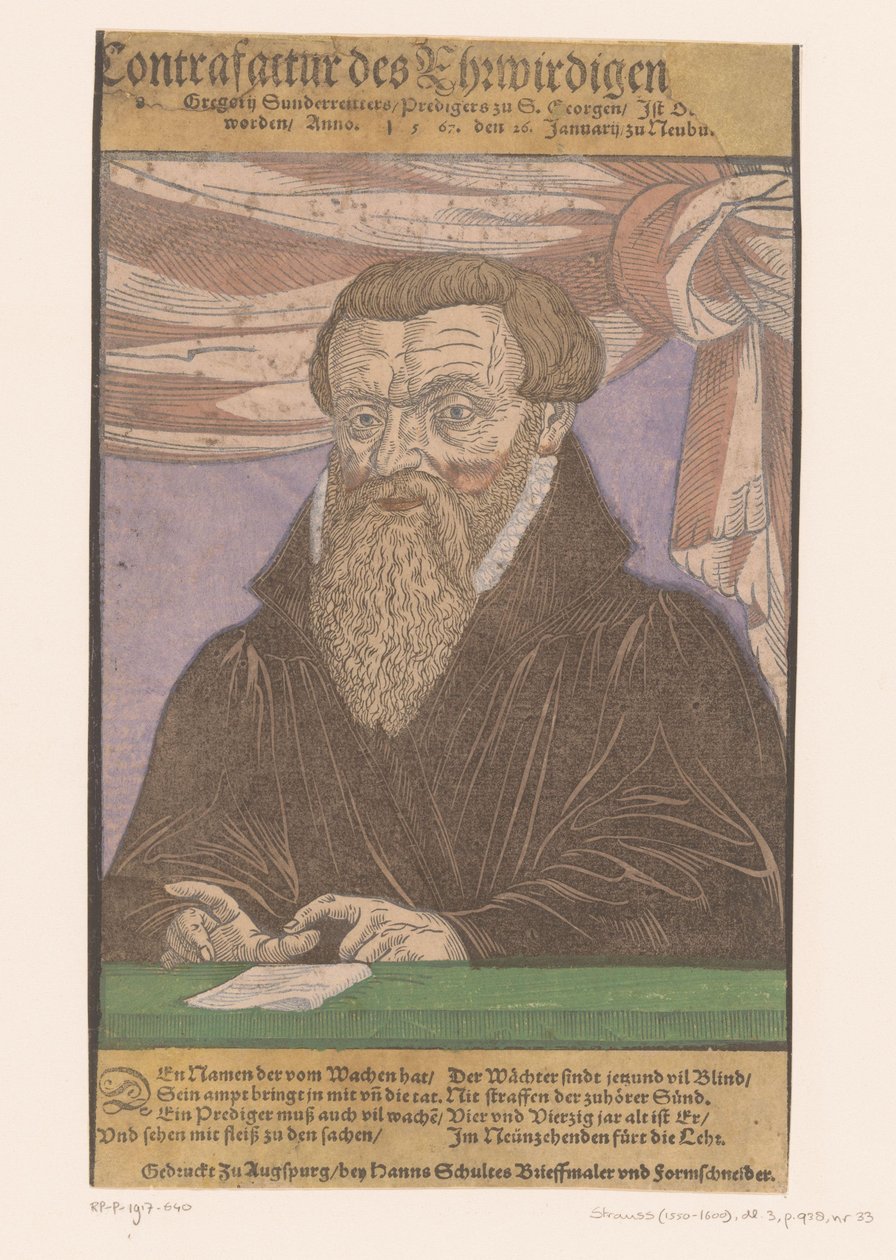 Retrato de Gregor Sunderreitter de Anonymous