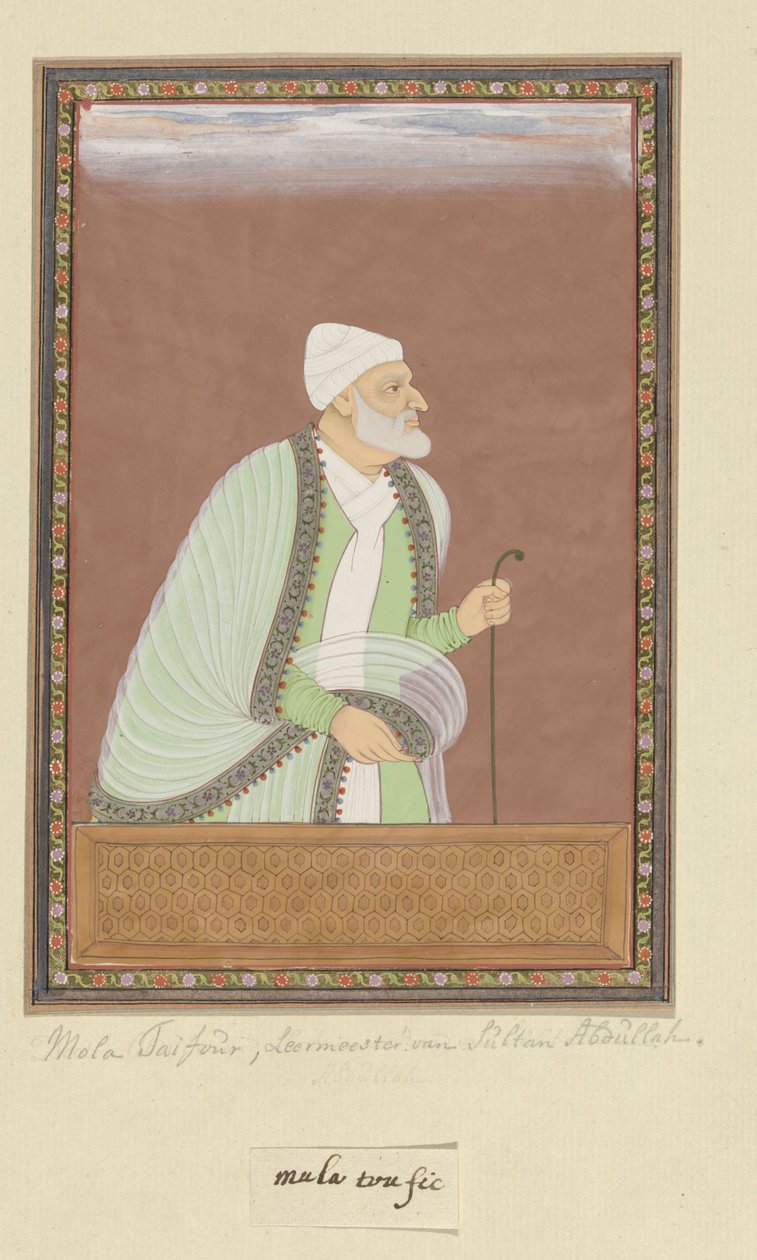 Retrato de Mulla Tayfur, que foi a professora (ustad) do Sultão Abdullah de Anonymous