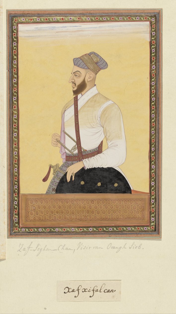 Retrato de Saf-shikan Khan que foi vizir de Aurangzeb de Anonymous
