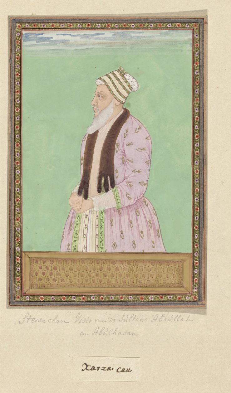 Retrato de Sharza Khan, que serviu como vizir durante o tempo do sultão Abdullah e também é vizir durante o tempo de Abul Hasan de Anonymous