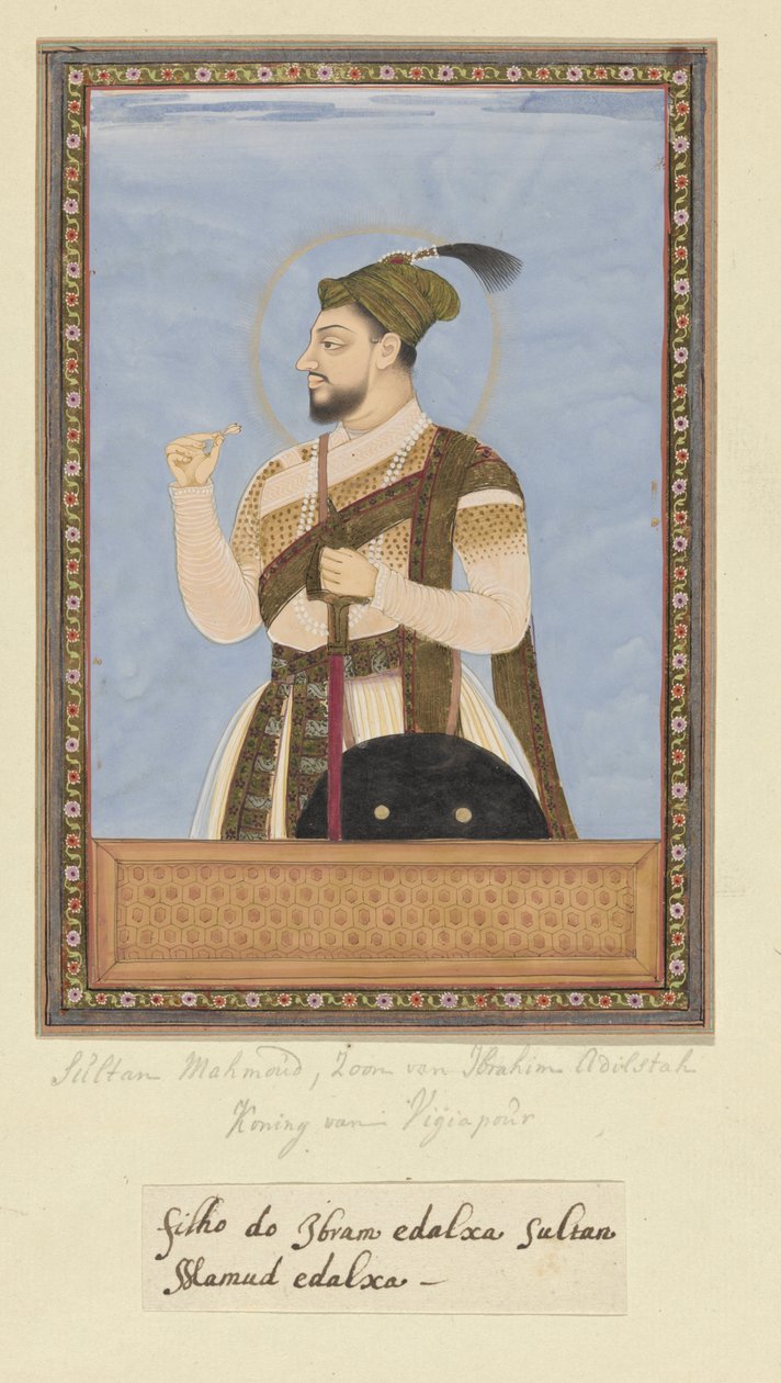 Retrato do Sultão Mahmud, filho de Ibrahim Adil-shah; depois do seu pai, ele foi governante de Bijapur de Anonymous