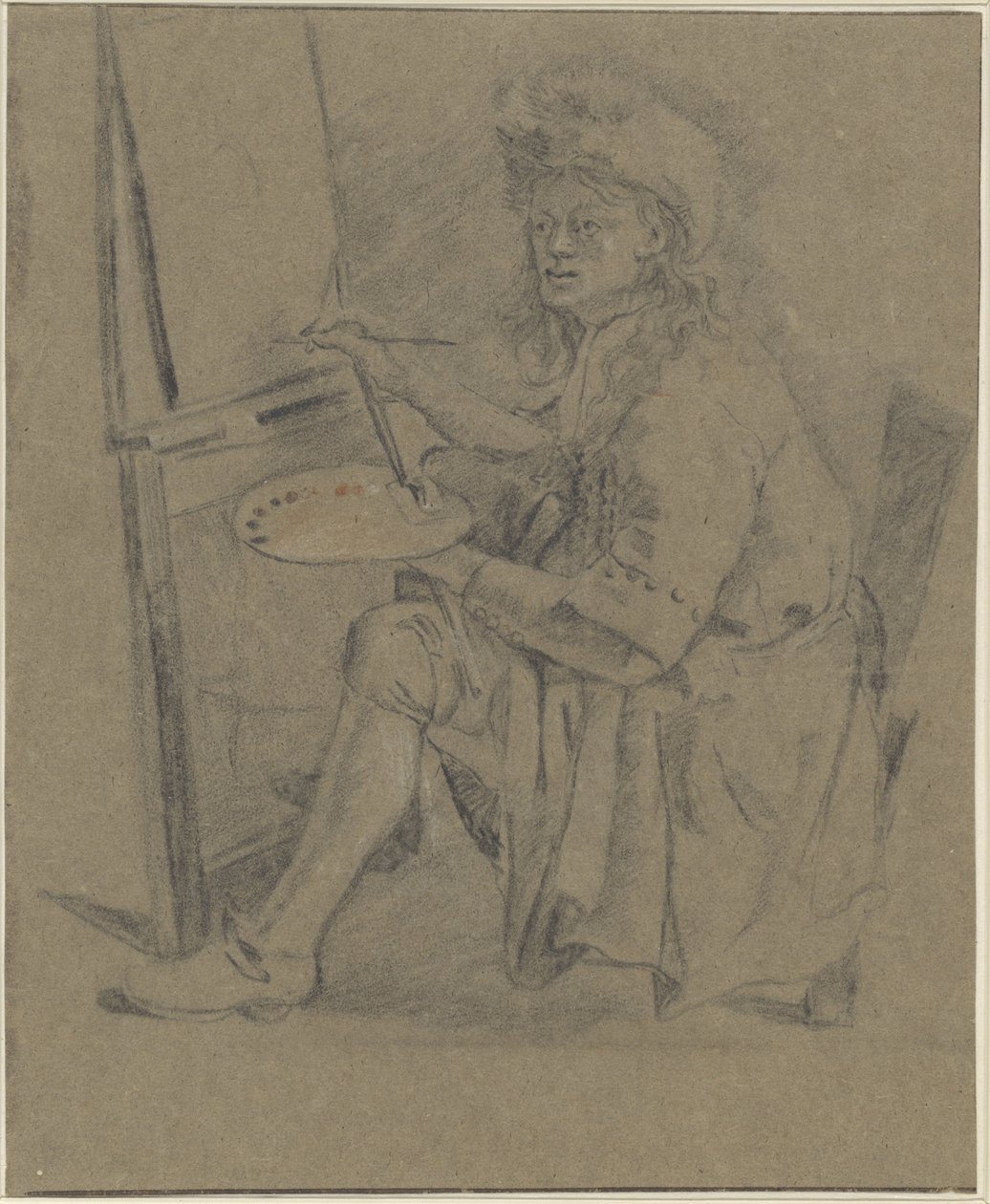 Retrato de Thomas Wijck, em frente ao seu cavalete de Anonymous