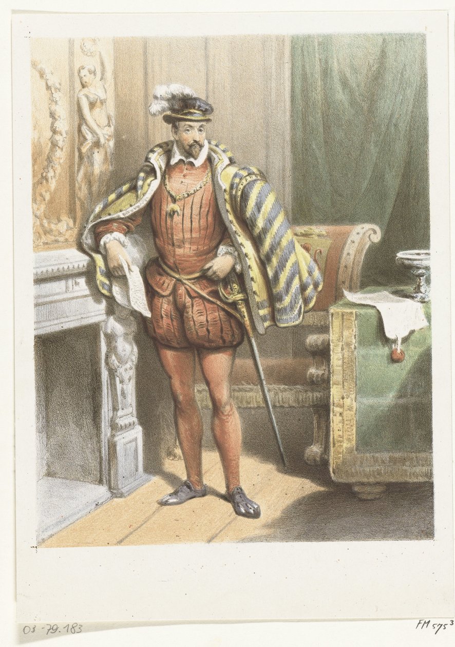 Retrato de um fidalgo de pé, c. 1572 de Anonymous