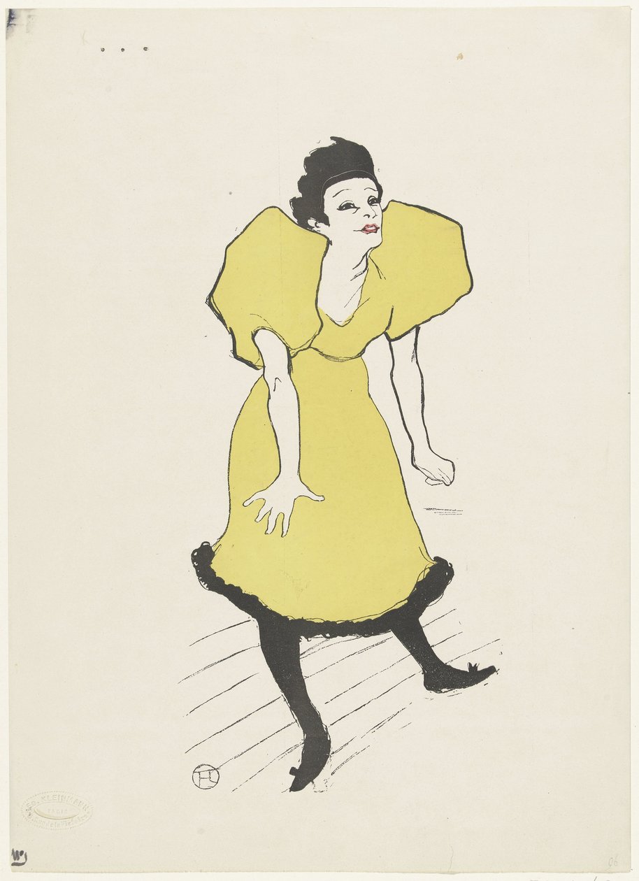 Retrato da actriz de comédia Polaire em palco
Mademoiselle Polaire de Anonymous