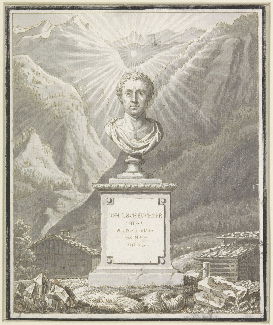 Busto de retrato de Johann Jakob Scheuchzer de Anonymous