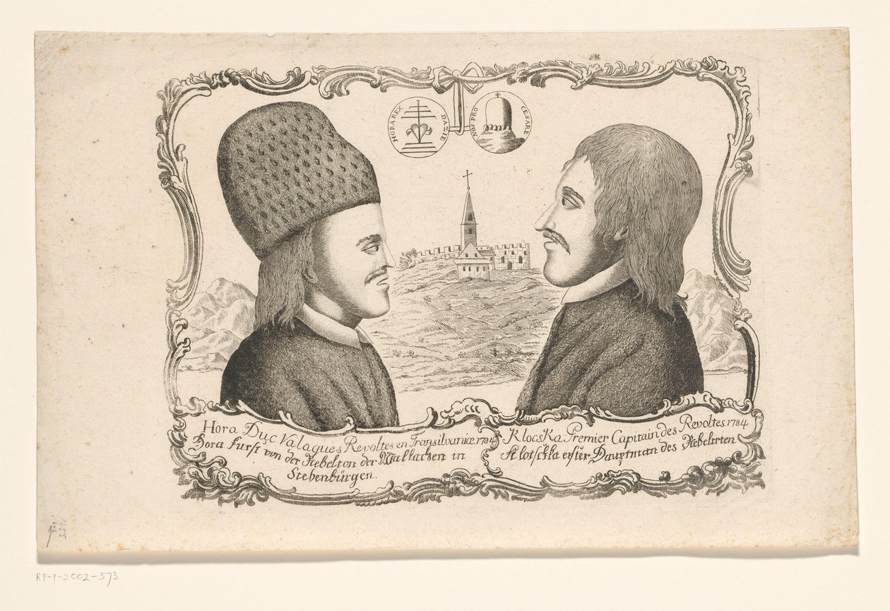 Retratos de Vasile Ursu Nicola Horea e Ion Oargă Cloşca, líderes da revolta na Transilvânia, 1784 de Anonymous