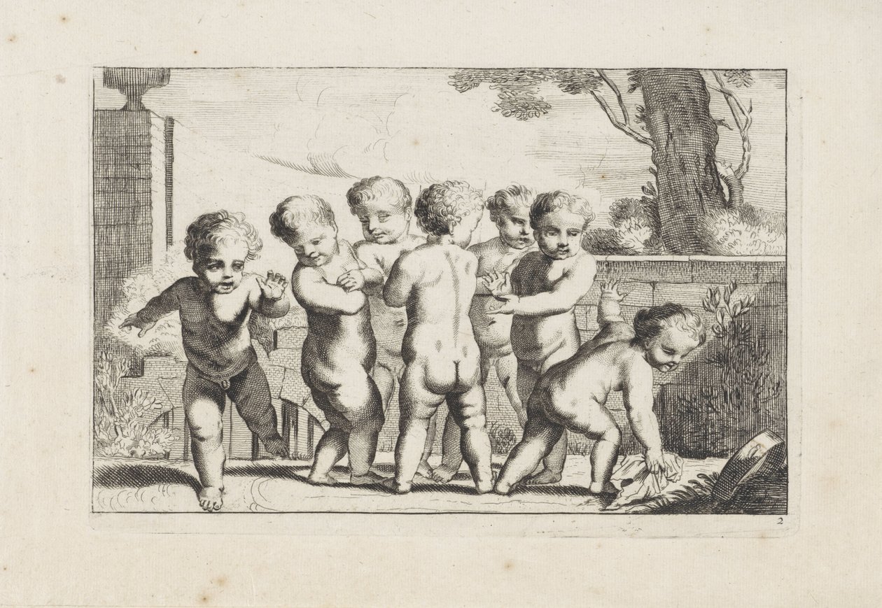 Lenço Putti de jogo de mão
Putti tocando (título da série) de Anonymous