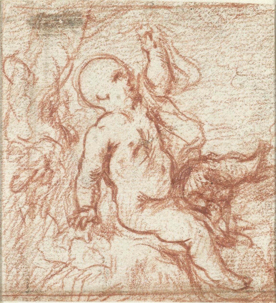 Putto na paisagem de Anonymous