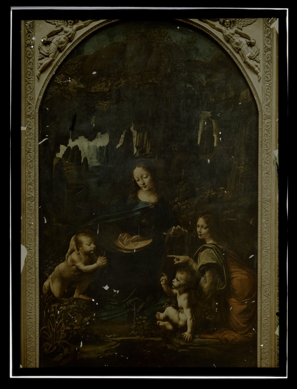 Reprodução de Leonardo da Vinci, Virgin on the Rocks, Louvre de Anonymous